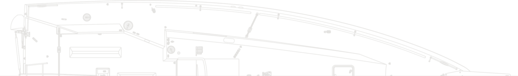 plan technique du pont du JPK 1050 avec les lignes de coque et l'accastillage
